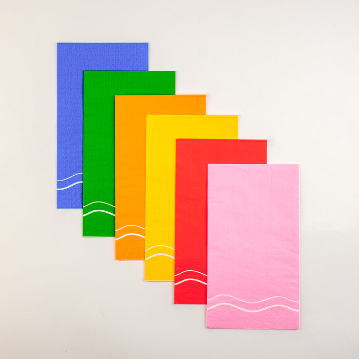 Red Color Block Guest Towels