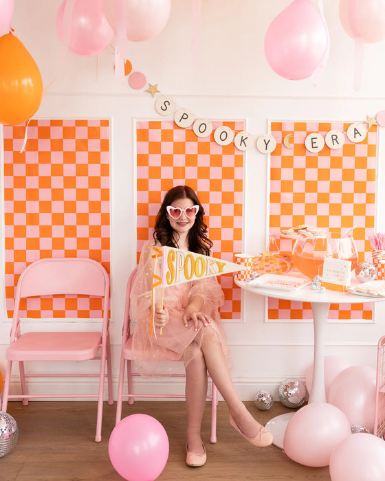 Spooky Pink & Orange Felt Pennant