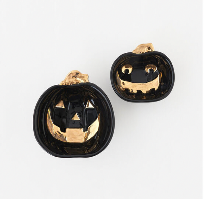 Black/Gold Pumpkin Bowl Set