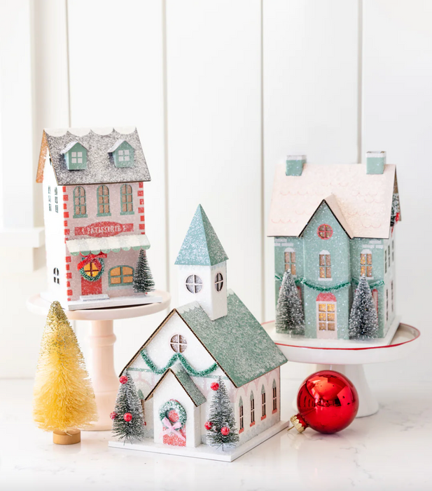 Village Christmas Paper House Decoration