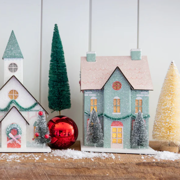 Village Christmas Paper House Decoration