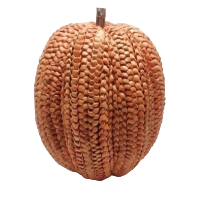 Medium Orange Display Basket Weave Pumpkin