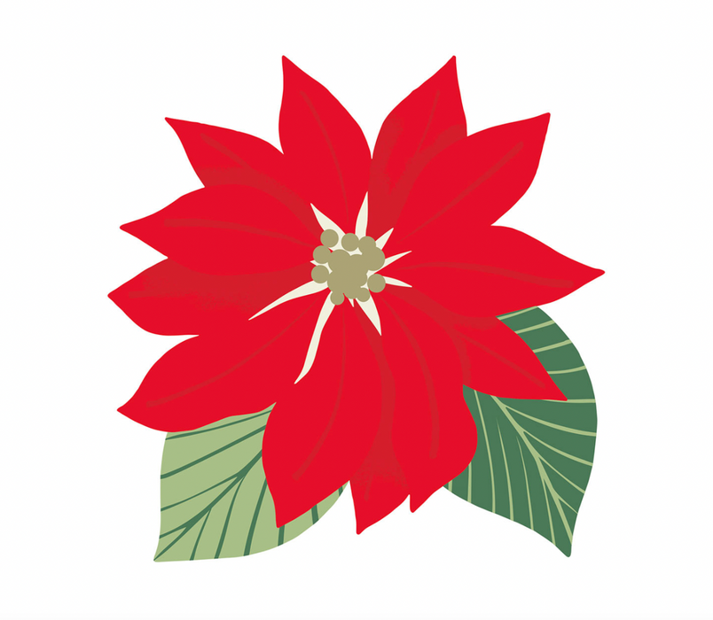 Blooming Holly Poinsettia Shaped Paper Placemats