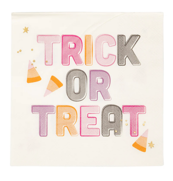 Foil Trick or Treat Cocktail Napkin