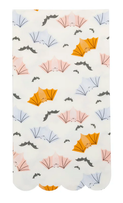 Colorful Bats Scallop Guest Napkin