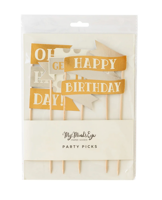 Metallic Birthday Cake Toppers