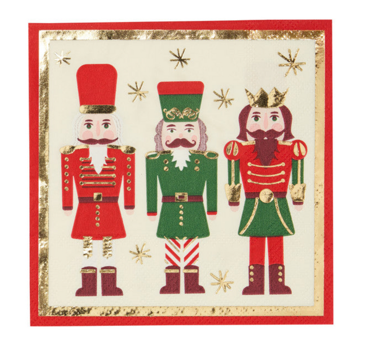 Nutcracker Christmas Beverage Napkins