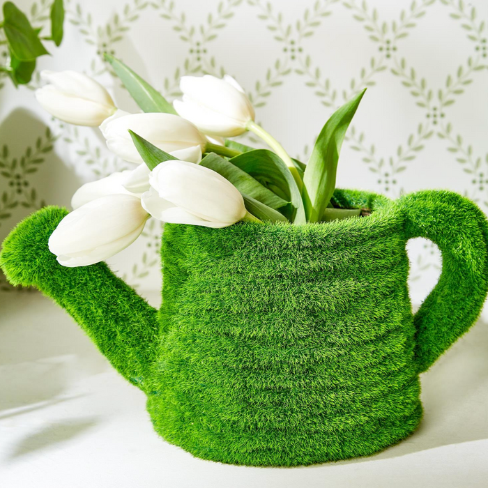 Mossy Watering Can Vase