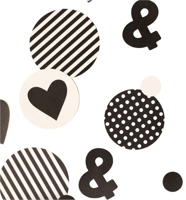 Black & Cream Valentine Confetti