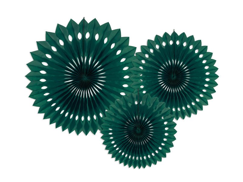 Dark Green Tissue Paper Fans