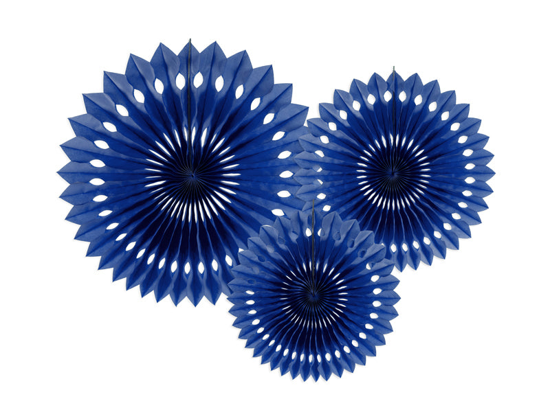 Navy Blue Tissue Paper Fans