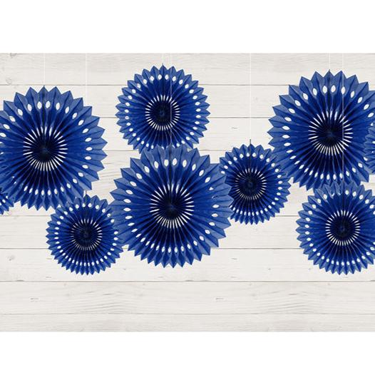 Navy Blue Tissue Paper Fans