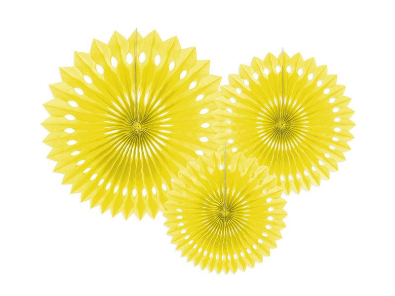 Yellow Tissue Paper Fans