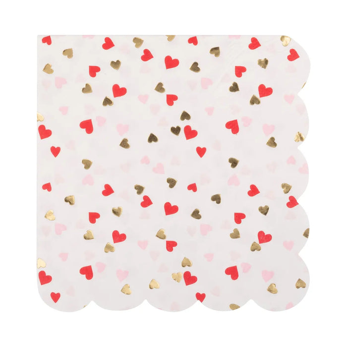 Foil TIny Hearts Cocktail Napkin