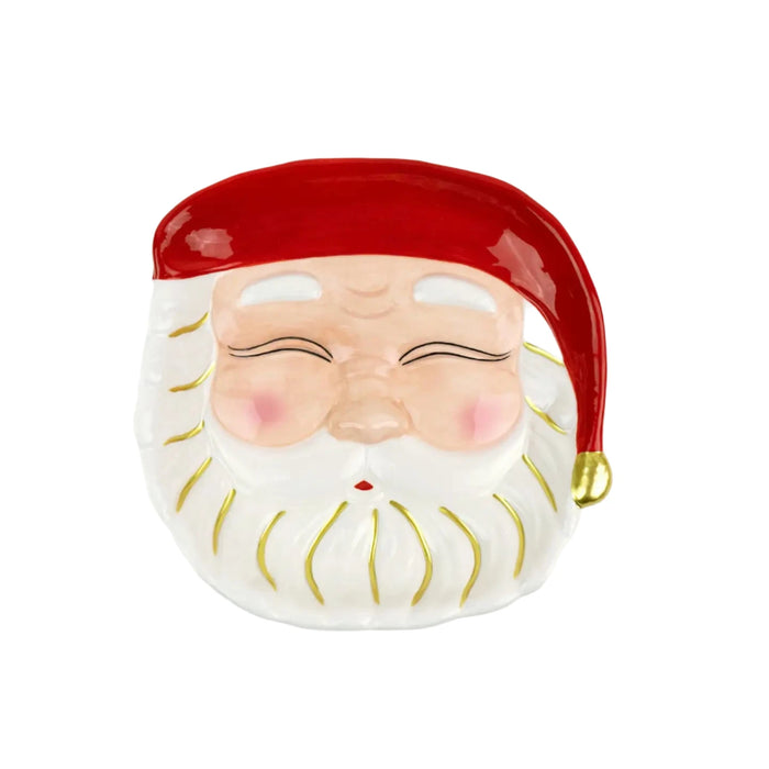 Red Santa Dessert Plate