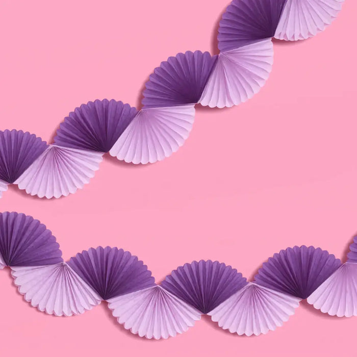 Purple Colors Paper Fan Garland