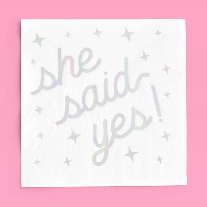 "She Said Yes" Engaged Era Napkins