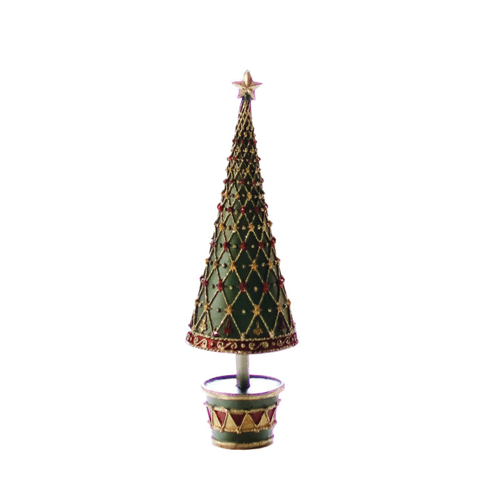 10" Fleur De Lis Tree w/Drum Base