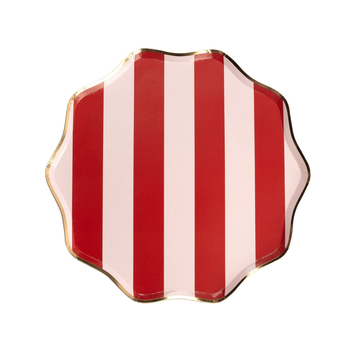 Holiday Stripes Dinner Paper Plates