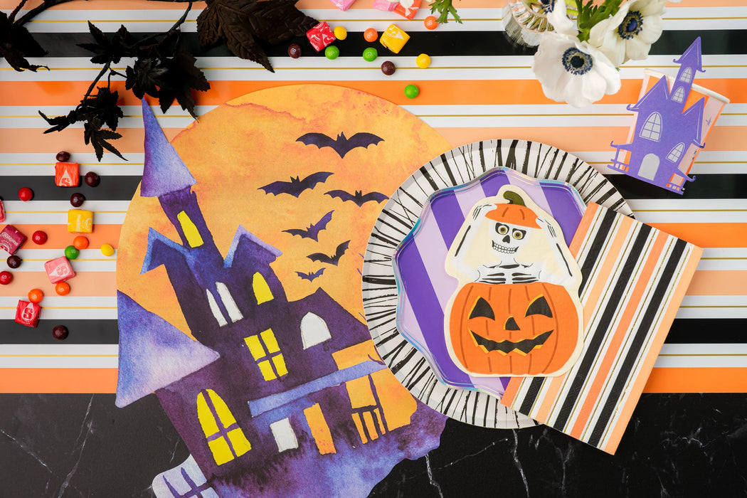 Halloween Stripe Paper Table Runner