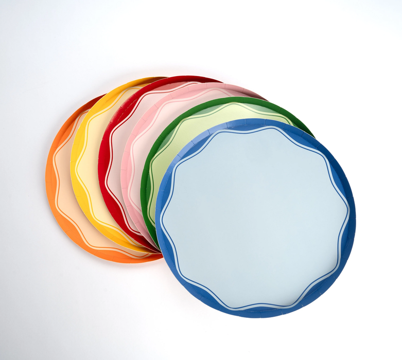 Orange Color Block Dinner Paper Plates