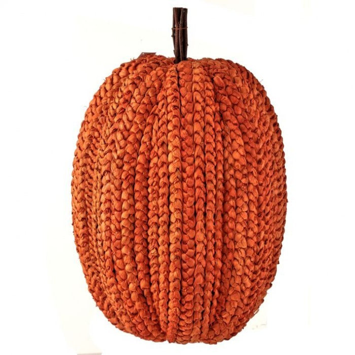 Large Orange Display Basket Weave Pumpkin