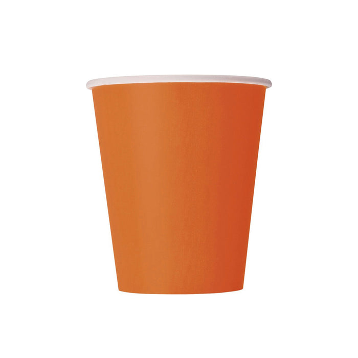 Pumpkin Orange Solid Paper Cups