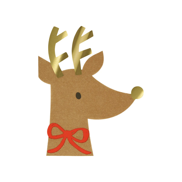 Reindeer With Red Bow Napkins