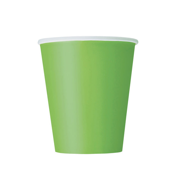 Lime Green Solid Paper Cups