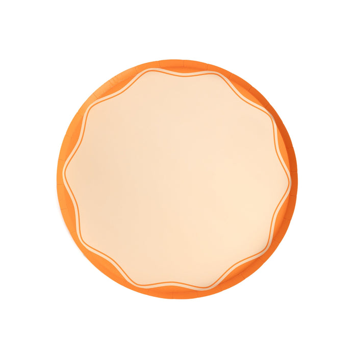 Orange Color Block Dinner Paper Plates