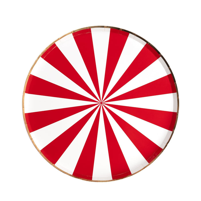 Red Candy Burst Dinner Paper Plates