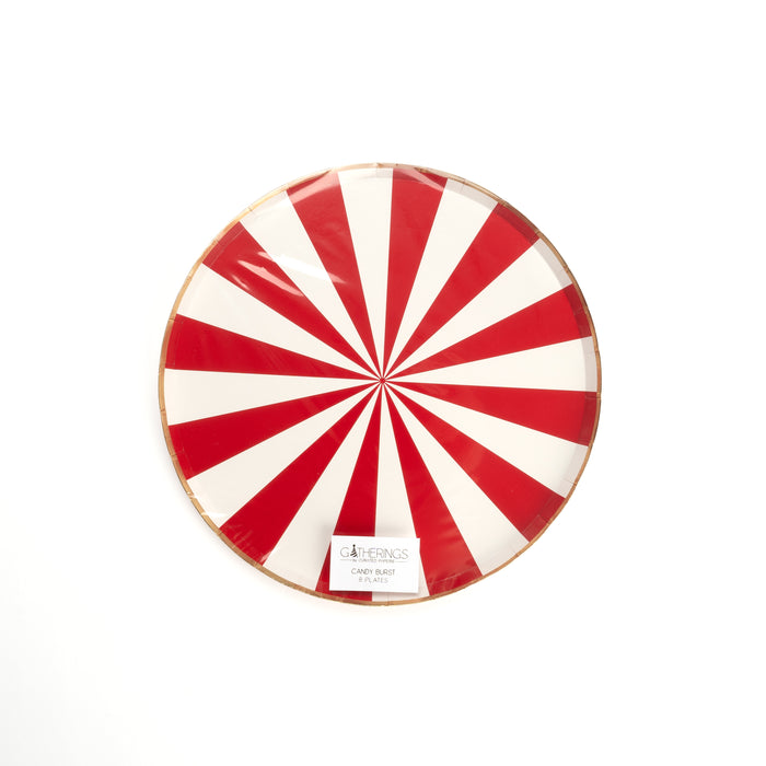 Red Candy Burst Dinner Paper Plates