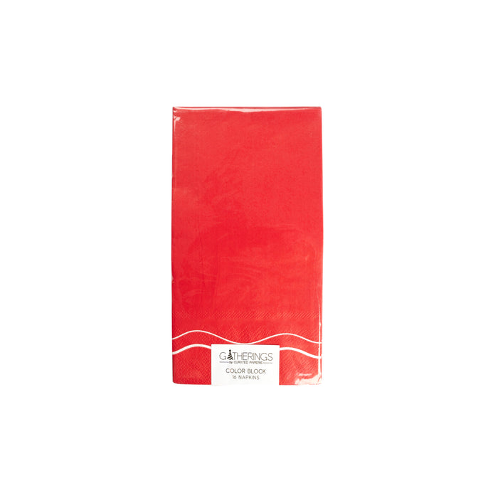 Red Color Block Guest Towels