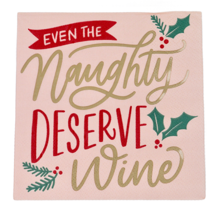 Even The Naughty Deserve Wine Beverage Napkins