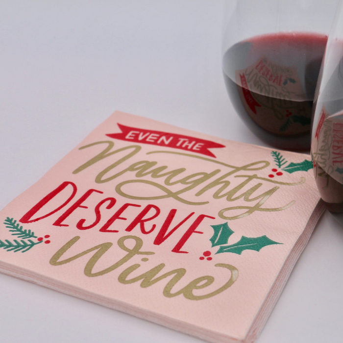 Even The Naughty Deserve Wine Beverage Napkins