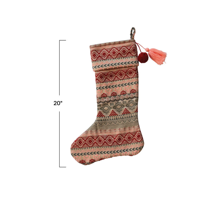 Woven Acrylic Jacquard Stocking w/ Pattern