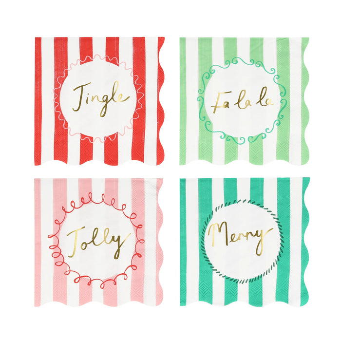 Christmas Striped Small Napkins