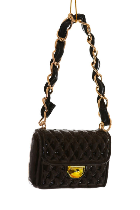 Quilted Black HandBag Ornament