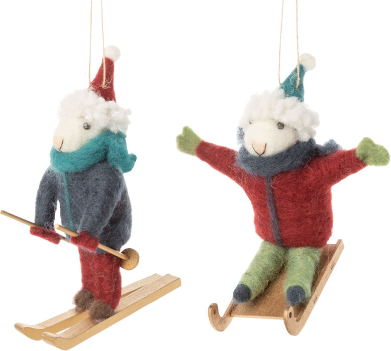 Felt Mouse Skier and Sledder