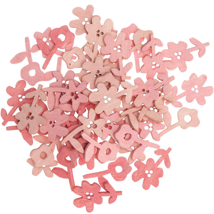 Pink Mix Flower Wooden Confetti