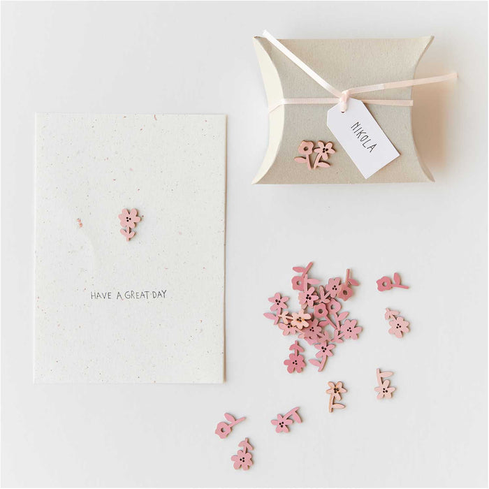 Pink Mix Flower Wooden Confetti