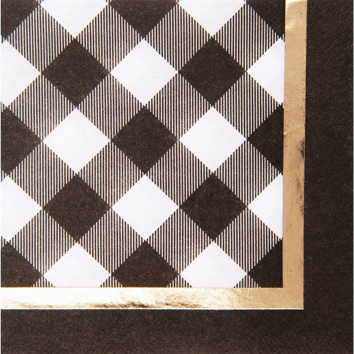 Black Buffalo Check Beverage Napkins