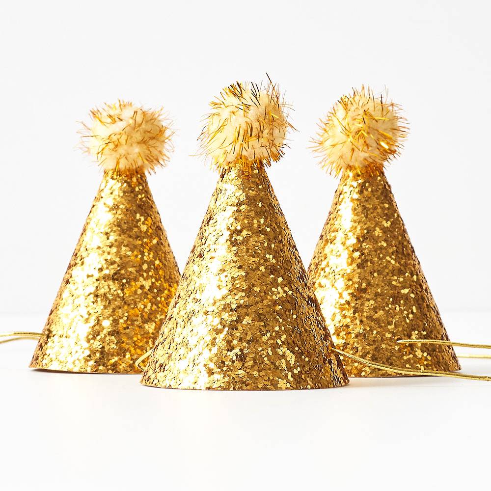 Gold Glitter Mini Party Hats– Gatherings by CP
