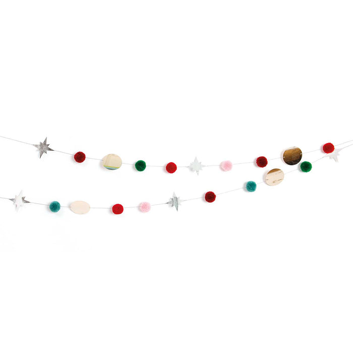 Christmas Red & Green PomPom Garland