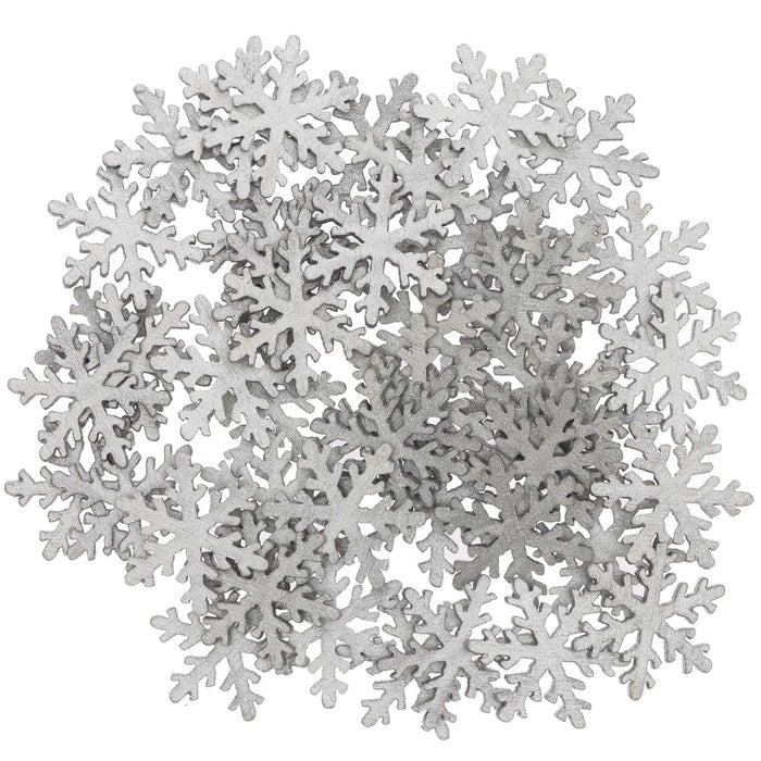 White Wooden Snowflake With Glitter